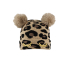 leopard print hat pompoms