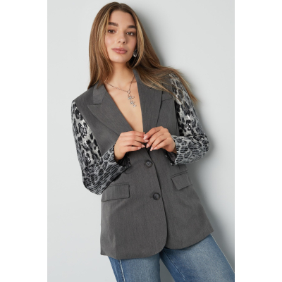 blazer panter glitter mouw blazer panter glitter mouw