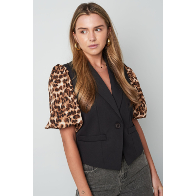 it girl blazer panter mouwen