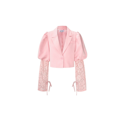 trendy korte blazer met kant trendy korte blazer met kant