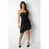 glitter jurk met strik strapless