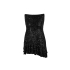 glitter jurk met strik strapless