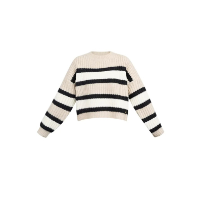 cropped sweater with stripes