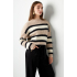 cropped sweater with stripes