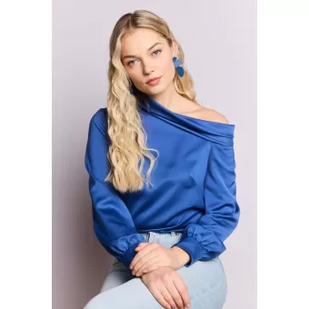 satin one shoulder top