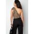 one shoulder leopard print body