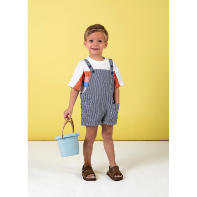 striped dungarees