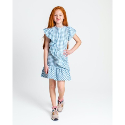 checkered dress with ruffles