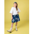 gebloemde denim rok