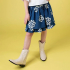 gebloemde denim rok