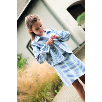 striped denim jacket